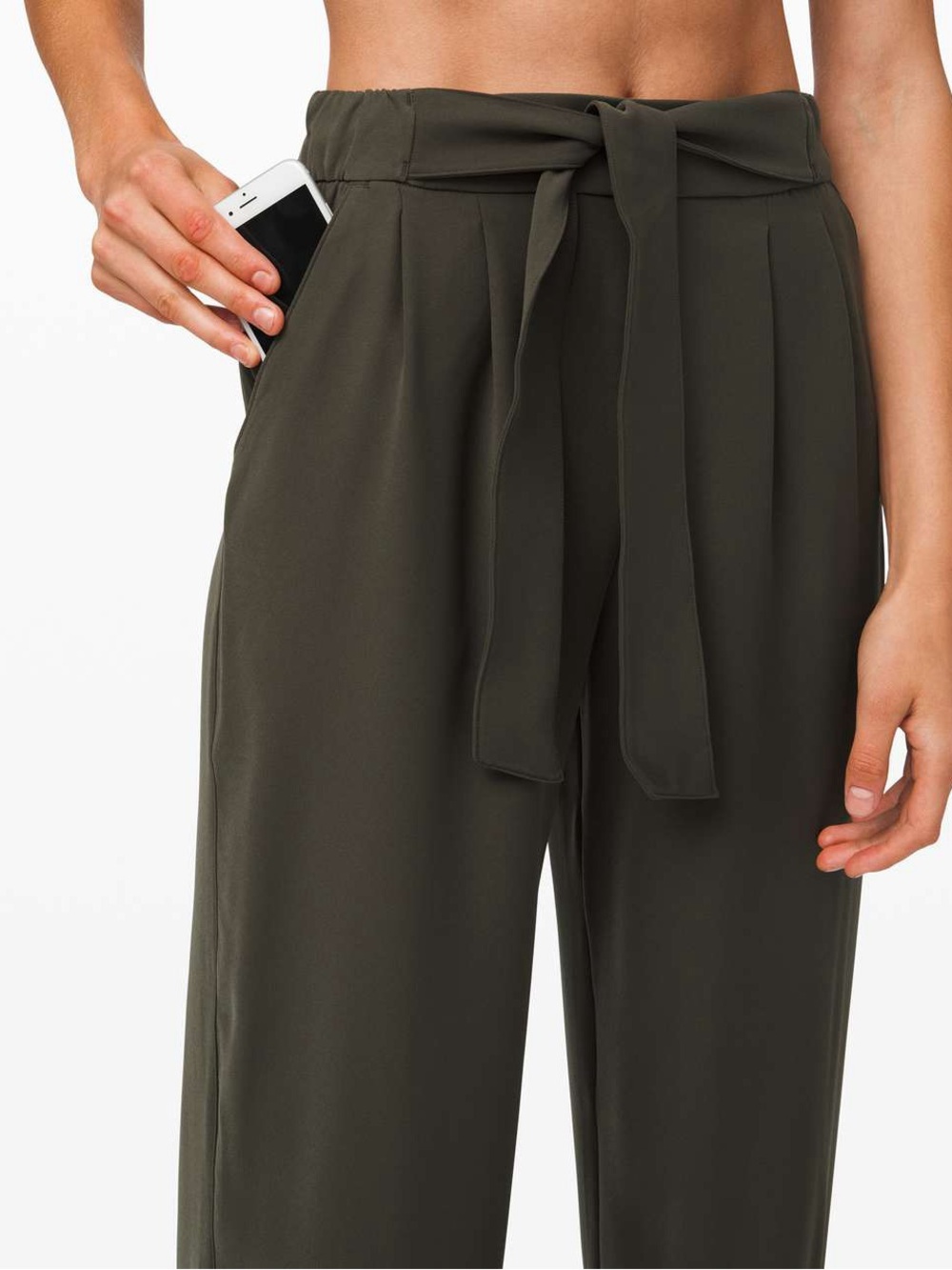 Lululemon Dark Olive Noir Tie Front Pant